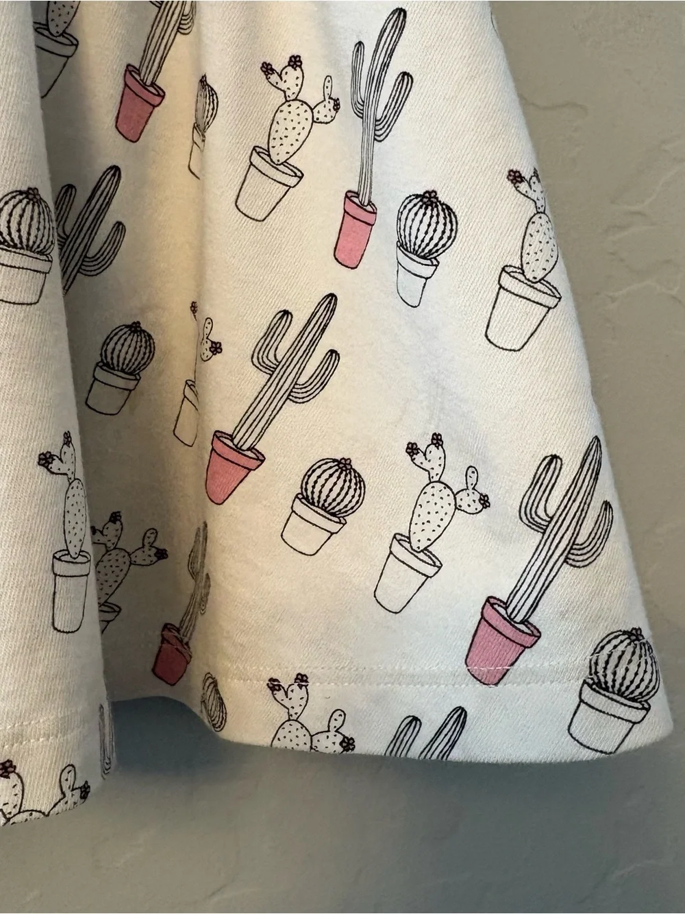 Monica + Andy white black pink cactus print let's dance dress size 12-18 months